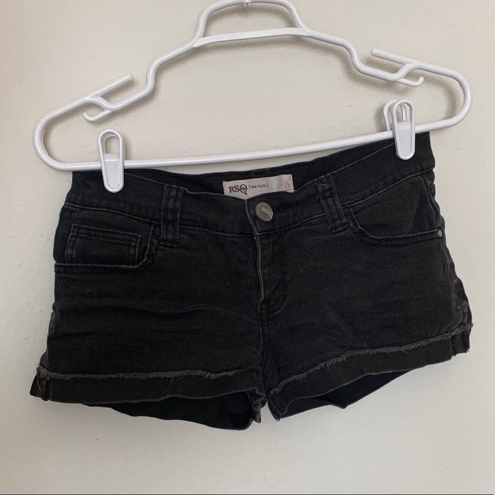 RSQ Malibu black denim shorts | size 5